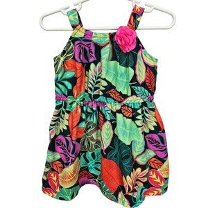 Cherokee Girls Floral Safari Spaghetti Strap‎ Sundress size 3T